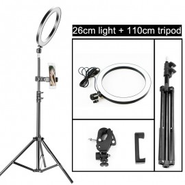 10 Inch Ring Light LED Selfie Photo Light Adjustable Photo Fill Video Video Makeup Light